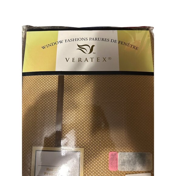 Veratex Vienna 84" Rod Pocket Curtain Panel Gold Diamond Texture Polyester - Picture 4 of 5